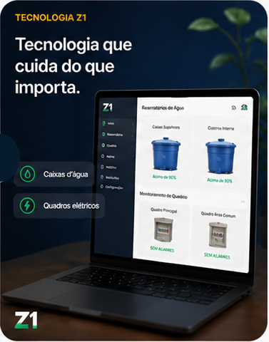 Tecnologia Z1 para monitoramento em tempo real do condomínio