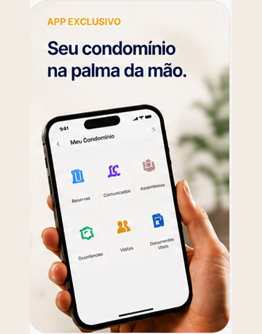 Aplicativo exclusivo para acessar recursos do condomínio pelo celular